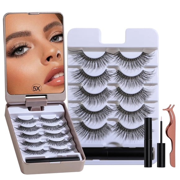 Kit de pestañas postizas BS-MALL Style03 Wispy de aspecto natural
