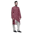 thumbnail image 2 of Atasi Kurta Long d'Été Imprimé de Designer avec Ensemble de Pyjama Blanc pour Hommes, 2 of 3