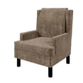 thumbnail image 2 of Aprafie Ergonomic Wingback Chair, 20.7" High Back Accent Chair with Ultra-Thick Cushion, Solid Wood Arms & Legs for Living Room, Bedroom, Reading Nook, Light Brown, 2 of 7