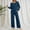 Blue, variant on LEKODE Womens Sweat Set Two Piece Suits for Women Baggy Sweater Women Thermal Top Comfy Sets for Women Womens Tops Sweater Set Blue 2XL