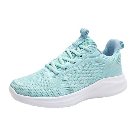 

kamemir Walking Sneakers for Women Women s Casual Lace-up Sneakers Wide Width Available(Mint Green 7)