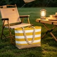thumbnail image 6 of LEFXSMR Beach Bags for Women, Beach Bags Waterproof Sandproof with Striped Design, Portable Washable Tote Bag for Swim Pool & Outdoor Use, Yellow, 6 of 6