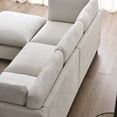 thumbnail image 2 of 96.5" Sectional Couch for Living Room, Upholstered Soft Chenille Fabric Sofa, 3-Seater with One Ottoman L Shape Sofa (Beige), 2 of 11