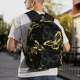 thumbnail image 5 of Yield Golden Glitter Butterflies Print Backpack for Women Men, Lightweight Casual Travel Daypack, Classic Basic College Backpack, Middle School Bag, 5 of 5