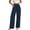 Navy-pants, variant on Straight Leg Pants for Women, Linen Flowy Palazzo Drawstring Elastic Waist Trousers with Front Pockets, Summer Beach Vacation casual Trousers