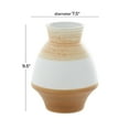 thumbnail image 6 of DecMode 10" Handmade Brown Ceramic Vase with Terracotta Accents, 6 of 9