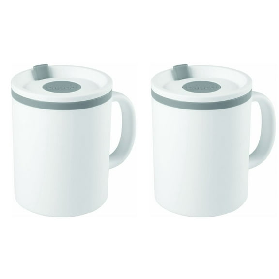 Copco Iconic 16 oz Desk Mug, Gray/White, 2 Pack