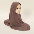 thumbnail image 2 of Hijab instantáneo para mujeres musulmanas, gorro de quimioterapia de cobertura total, bufanda de una pieza, chal, velo, turbante islámico para Ramadán Khimar, 2 of 5