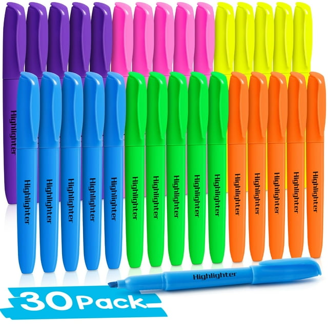 Resaltadores Duchong, paquete de 30, colores surtidos, no traspasan