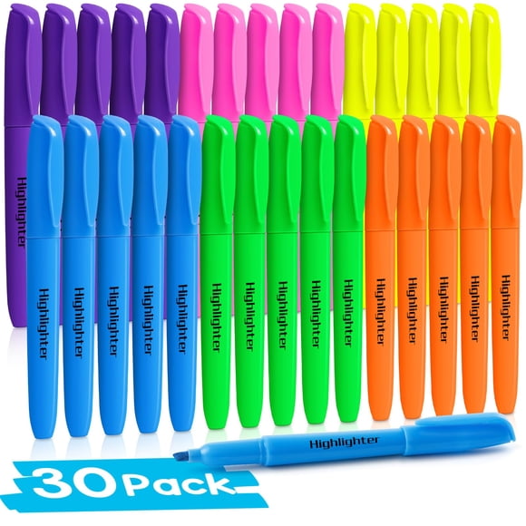 Resaltadores Duchong, paquete de 30, colores surtidos, no traspasan
