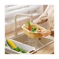 thumbnail image 5 of Colador de fregadero de doble capa, cesta coladora de fregadero extensible, para lavar verduras y frutas, coladores de cocina, amarillo, 5 of 5