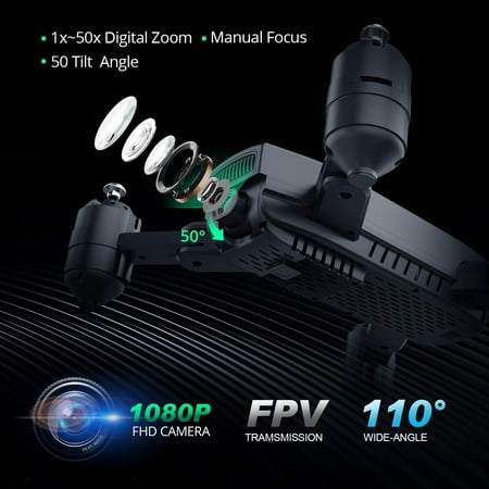 DEERC D30 Drone with Camera 1080P for Adults-Live Video/Manual Focus