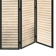 thumbnail image 4 of Metal Framed 3 Panel Screen with Wooden Horizontal Inset, Black & White - Saltoro Sherpi, 4 of 5