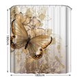 thumbnail image 2 of Golden Butterfly Artsy Pattern  Shower Curtain Sets,Bathroom Sets with Shower Curtain, Toilet Lid Cover, Bath Mat and Pedestal Rugs, 71" Shower Curtain with 12 Hooks for Bathroom Home Hotel Decor, 2 of 5