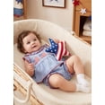 thumbnail image 4 of Loicainy Baby Toddler Girl 4th of July Clothes 6 12 18 24 Months 2T 3T 4T Flag Embroidery Plaid Frills Sleeveless Tank Tops Elastic Waist Shorts 2Pcs Summer Outfits Set, 4 of 9