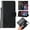 Black, variant on TECH CIRCLE Case for iPhone 15 (2023) - [Embossed Butterfly Tree Pattern] Protective PU Leather Wallet Case with [Card Holder /Wrist Strap] Fold Stand Folio Cute Cover Shell, Gray