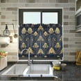 thumbnail image 4 of Yayeee Kitchen Curtains Light Filtering 27"x36" Rod Pocket Short Cafe Window Panel, Gold Art Pattern, 4 of 7