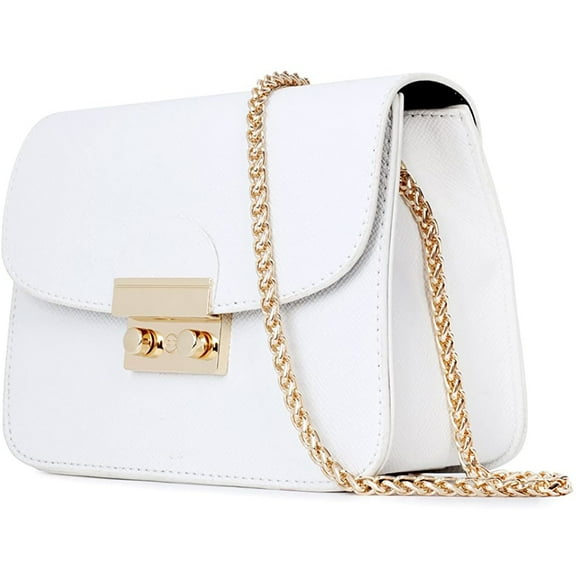 OUSITAID Small Crossbody Bags for Women Chain Shoulder Evening Clutch Purse Formal Bag (White)