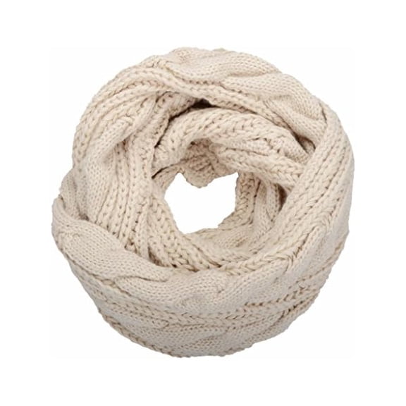 Fu997 Womens Thick Ribbed Knit Winter Infinity Circle Loop Scarf
