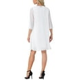 thumbnail image 3 of Conjunto de vestido de encaje floral con lentejuelas para mujer INSPIRE CHIC con cubierta de gasa de 2 piezas XL blanco, 3 of 5