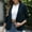 Navy, variant on Mgmyaa Blazers for Women Solid Color Business Casual 3/4 Sleeve Notch Collar Button Suit Jacket Office Jacket Coat