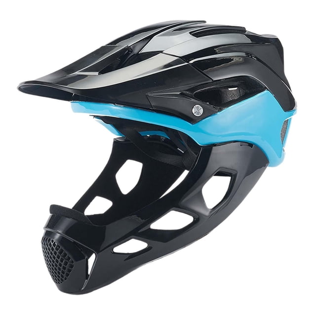 Casco de bicicleta de cara completa perfecl para deportes de montaña Azul