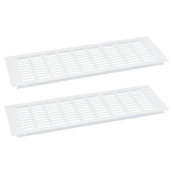 Unique Bargains Air Vents Cover, 2Pcs 450 x 150mm Aluminum Alloy Mesh Air Return Vent Cover, Louvered Ventilation Grille (White)