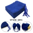 thumbnail image 1 of 50x Bolsas pequeñas de terciopelo con cordón Yinane para dulces de boda 10x12cm, 1 of 8