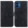 thumbnail image 2 of Compatible avec iPhone 12 Mini Étui Portefeuille Embossé Lys avec Porte-Cartes en Cuir PU à Rabat, 2 of 5