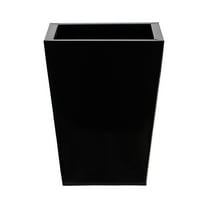 Nearly Natural 13" Classic Square Metal Planter, Black