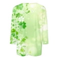 thumbnail image 4 of St Patricks Day Top Women, 3/4 Sleeve T Shirts for Women, Round Neck Blouses Tee Shirts Ladies' Casual Loose St. Patrick's Day Printed Blouse Crewneck Three Quarter Sleeves T-Shirt Top, 4 of 5