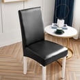 thumbnail image 4 of Funda de silla a prueba de aceite, accesorios de decoración, elástico grande, funda de asiento de silla de material cuero PU extraíble, cojines Negro Soledad Funda de asiento Funda, 4 of 6