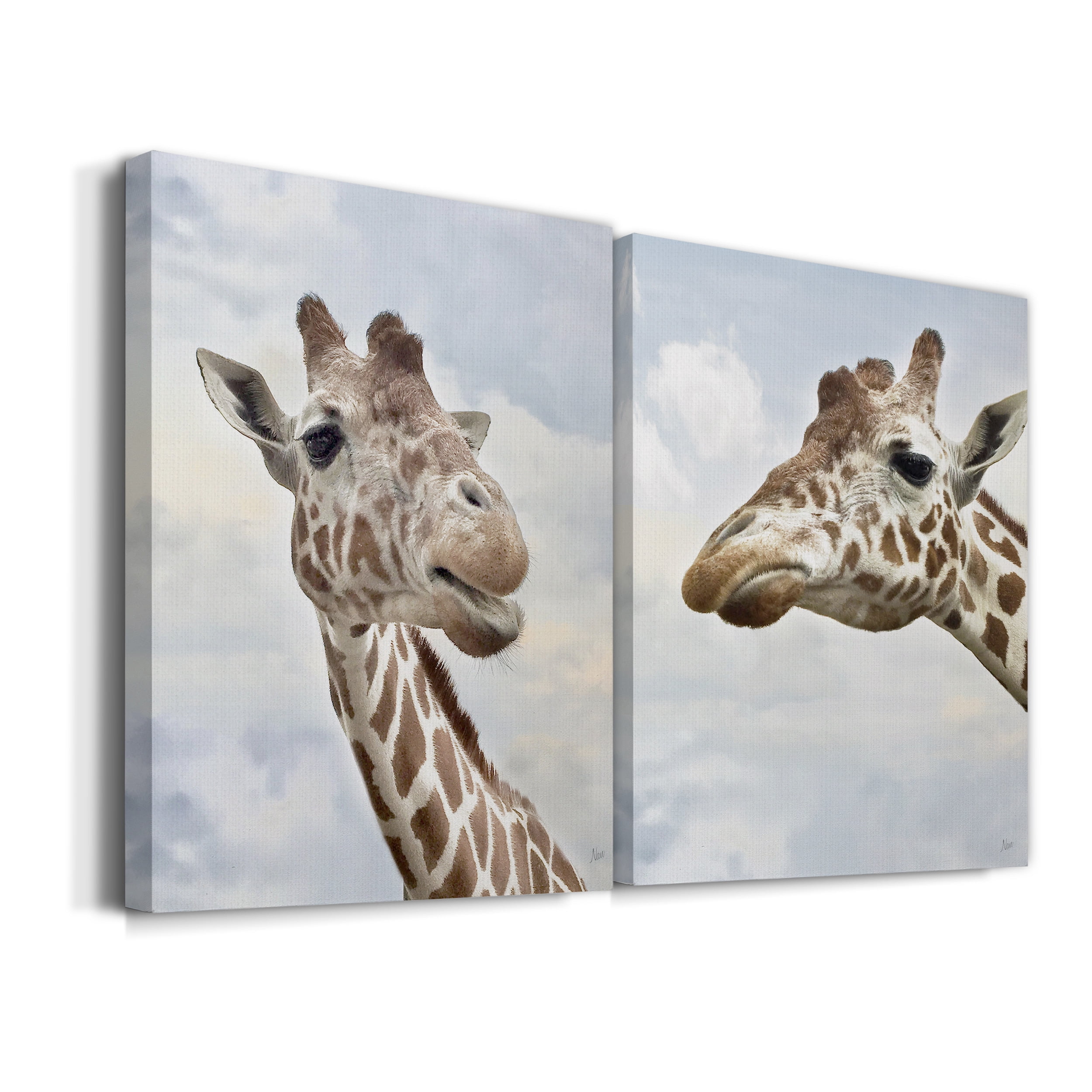 Smiley Premium Gallery Wrapped Canvas - Ready to Hang - Set of 2 - 32 x 48 Each