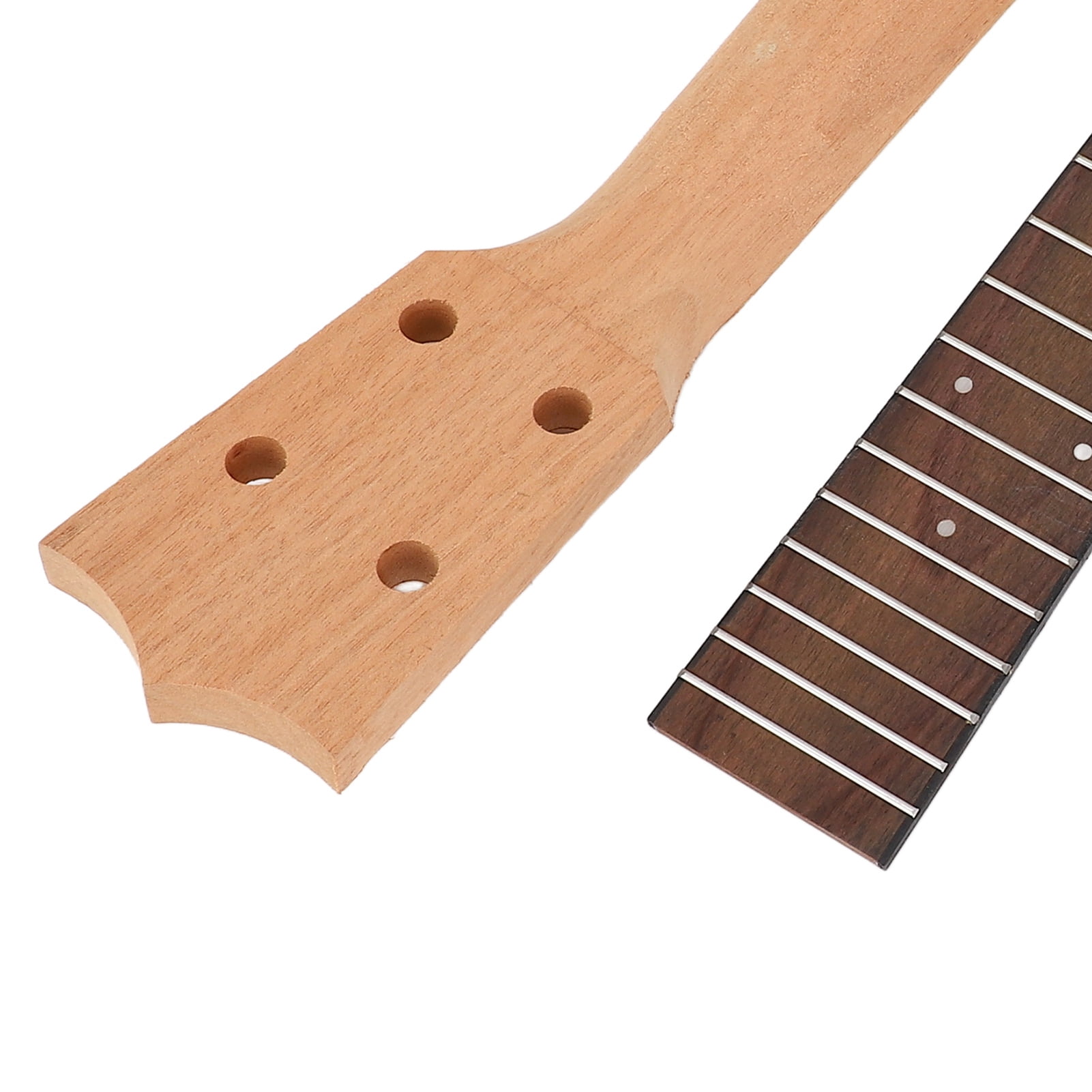 Suodoka Ukulele Neck Kit Okoume and Rosewood Fingerboard String Knob and Bridge Set for 26 inches / 66 cm Handcraft Instrument Assembly