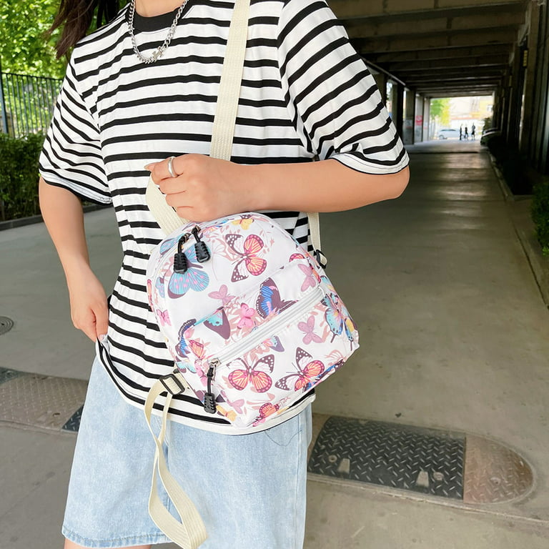 Kingzram Mini Backpack Girls Cute Small Backpack Purse for Women Teens Kids School Travel Shoulder Purse Bag (Flower Butterfly), Kids Unisex