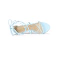 thumbnail image 4 of BLISSFUL STEP Inspired Women's Back to School Straps Kitten Heel Lace Up Sandals Sky Blue 6, 4 of 7