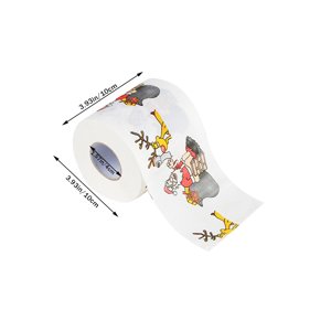 Thème de Noël Papier toilette imprimé Toilettes de Noël Maison Hôtel Salle de bain Roll Papier Tissu Holiday Decor, Père Noël, 10x10cm