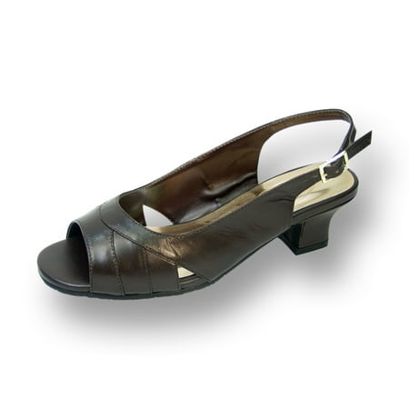 

PEERAGE Karen Women Extra Wide Width Heeled Sandal BROWN 7.5