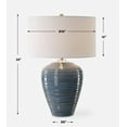thumbnail image 3 of Uttermost Moher Glossy Blue Table Lamp, 3 of 8