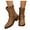 Brown, variant on Black Mid Calf Boots for Women Chunky Heel Casual Slip On Pointed Toe Ankle Booties Buckle Strap Dress Boots