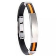 thumbnail image 5 of GKNET Personalised Stainless Steel Men's Bracelet Leather Bangle Daddy Custom Gifts-Orange, 5 of 8