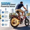 thumbnail image 3 of MOONCOOL Folding Electric Bicycle,48V 10.4AH UL2849(By SGS) Battery,500W Rear Motor,20"×3.0" Fat Tire 7 Speed Off-Road Electric Step-Thru Bicycle,20MPH,30-50Miles,Adult, Unisex,Class 2, 3 of 12