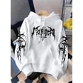 thumbnail image 2 of Men Women Gothic Hoodie Y2K Aesthetic Graphic Oversized Pullover Hooded Sweatshirt Hip Hop Grunge Alt Streetwear, 2 of 3