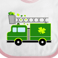 thumbnail image 4 of Inktastic St. Patricks Day Fire Truck in Green with Shamrocks Boys or Girls Baby Bib, 4 of 4