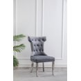 thumbnail image 4 of CHAISES K-LIVING ORICA EN VELOURS TOUFFETÉ DE COULEUR GRIS AVEC PIEDS EN ACIER INOXYDABLE ET POIGNÉE DOS ROBUSTE (2 CHAISES), 4 of 7