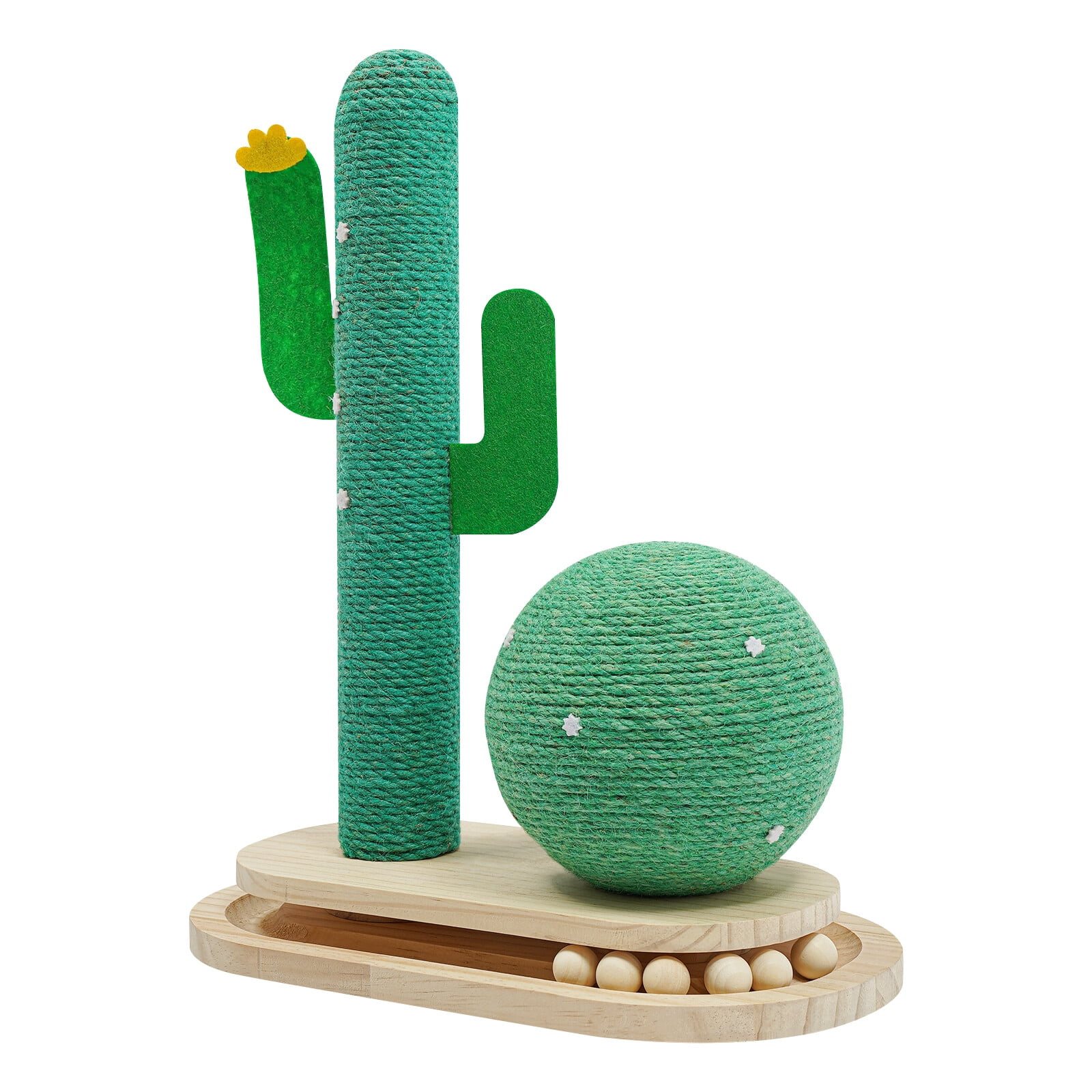 ToppiJoy Freestanding Road Cat Scratching Post Cactus Cat Scratcher Kitten Condo Tower House Bed with 4 EVA Anti-slip Pads