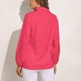 thumbnail image 2 of Neon Fuchsia RED Long Sleeve Blouse Woman Streetwear Casual Shirts Summer Oversize Woman Streetwear Clothing Birthday Present, 2 of 7