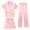 Light Pink, variant on Toddler Satin Pajama Set 3 Piece Set Short Sleeve Button-Down Top Shorts Pants Set Christmas Pjs Kids Girls Pajamas Size 3-4 Years