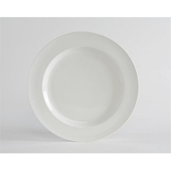 Tuxton China AMU-006 AlumaTux Modena 10 in. Rolled Edge Plate - Pearl White - 1 Dozen