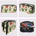 thumbnail image 3 of MUOOUM Pencil Case, Vintage Music Notes Tulip Pattern Large Capacity Pencil Pouch Stationery Pen Bag, 3 of 7